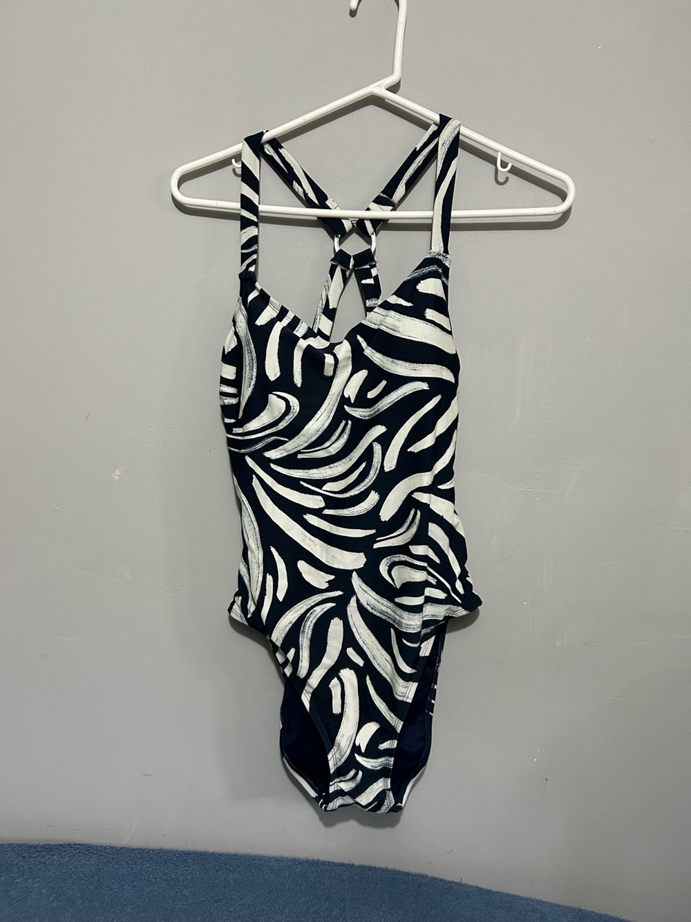 Hurley Black and White Swirl-Print Girls' One-Piece